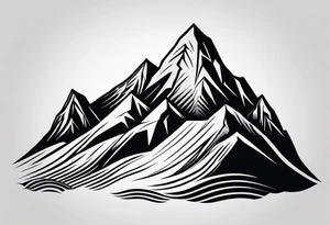 Mountain range silhouette chic tattoo idea