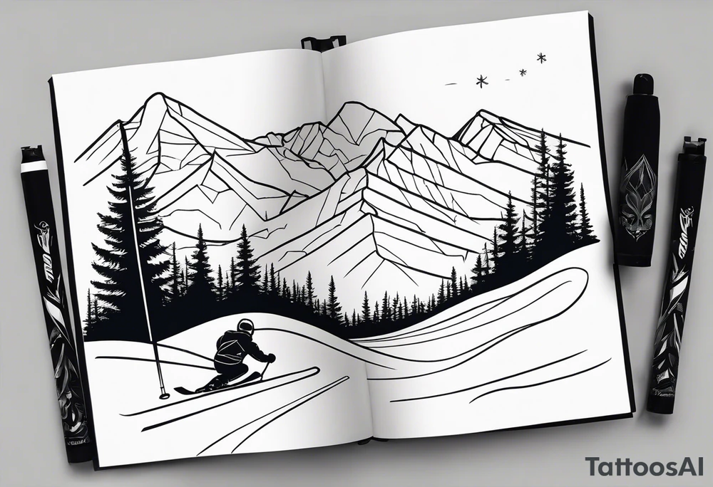 skiing tattoo idea