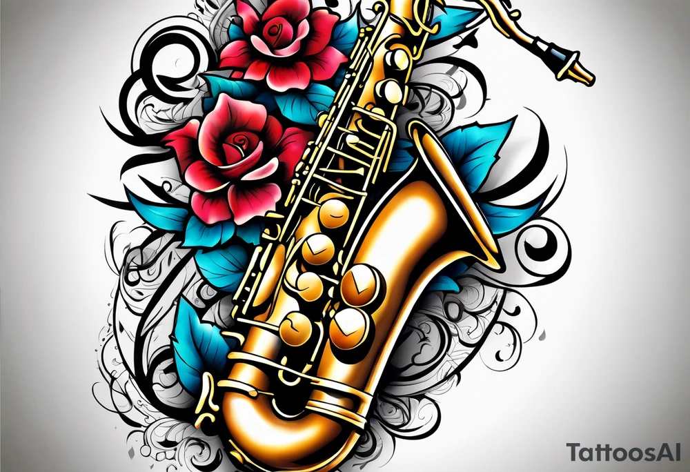 saxophone tattoo idea