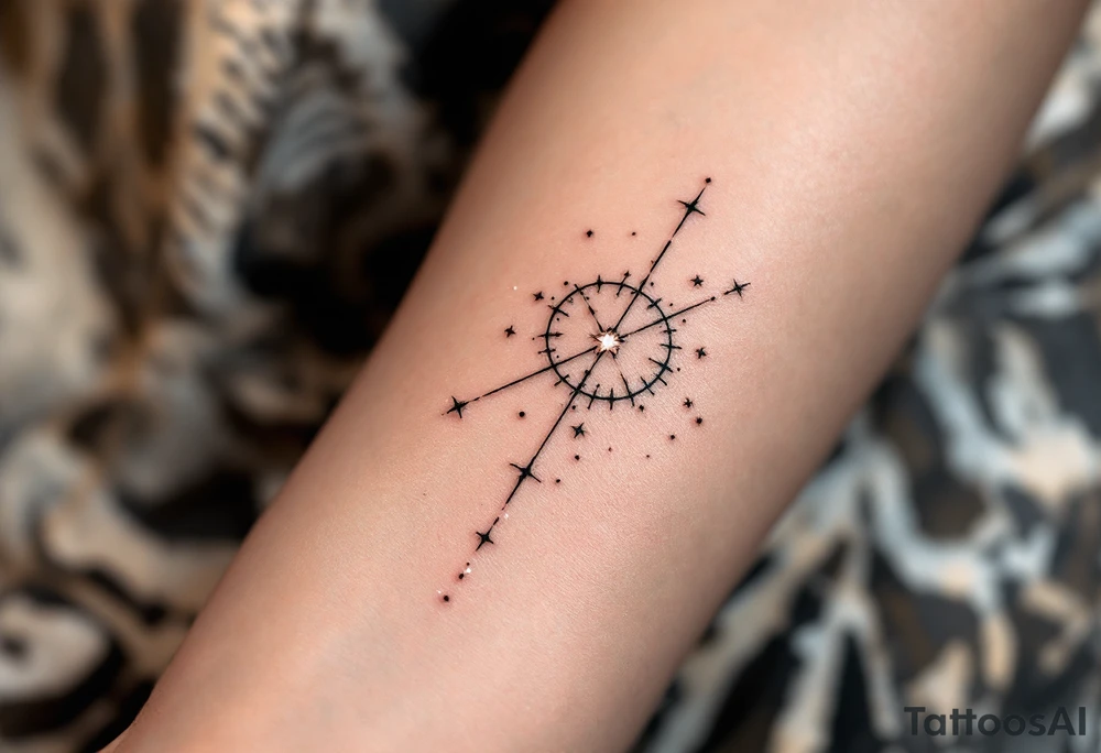A subtle Sagittarius tattoo using only tiny white dots for stars, placed behind the ear. tattoo idea