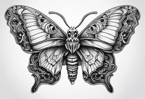 Skull moth tattoo idea