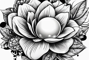Pearl tattoo that has realistic features no people tattoo idea