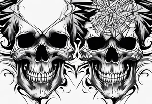 skull scream fragmented arm tattoo idea