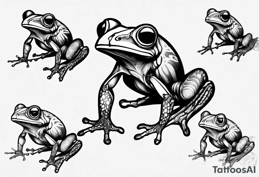 common coqui sitting on flor de maga tattoo idea