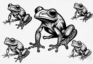 common coqui sitting on flor de maga tattoo idea