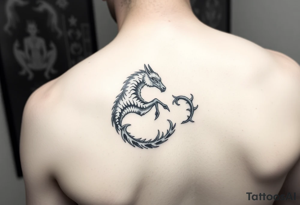 Small firn moving clockwise tattoo idea
