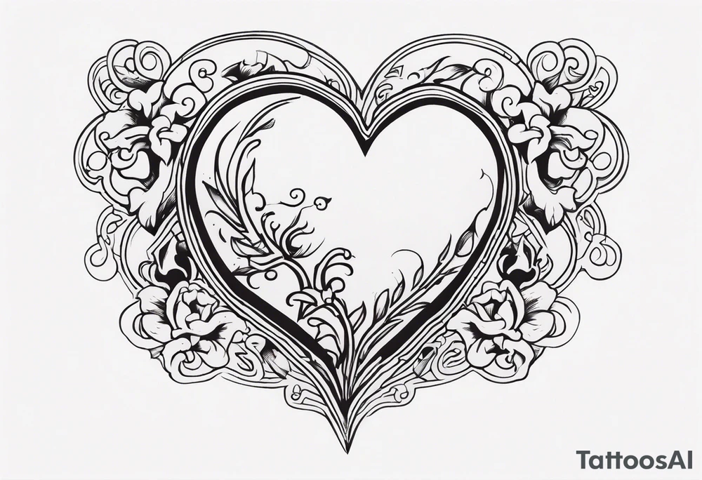 Bone in the shape of a heart tattoo idea