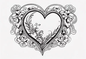 Bone in the shape of a heart tattoo idea