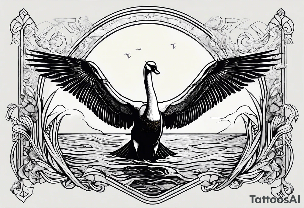 Swan Knight of Dol Amroth, Minimalist Logo, Minimalist, Line Art, Golden Ratio tattoo idea
