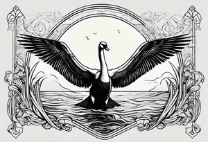 Swan Knight of Dol Amroth, Minimalist Logo, Minimalist, Line Art, Golden Ratio tattoo idea