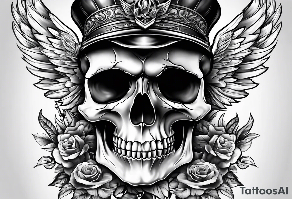 Realistic skull tattoo idea