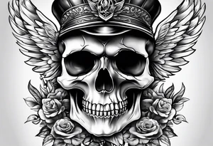 Realistic skull tattoo idea