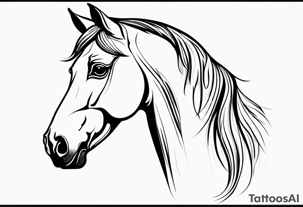 Welsh pony horse head with white face markings tattoo idea