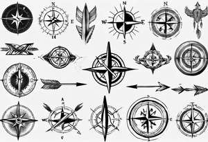 arrow and compass together tattoo idea