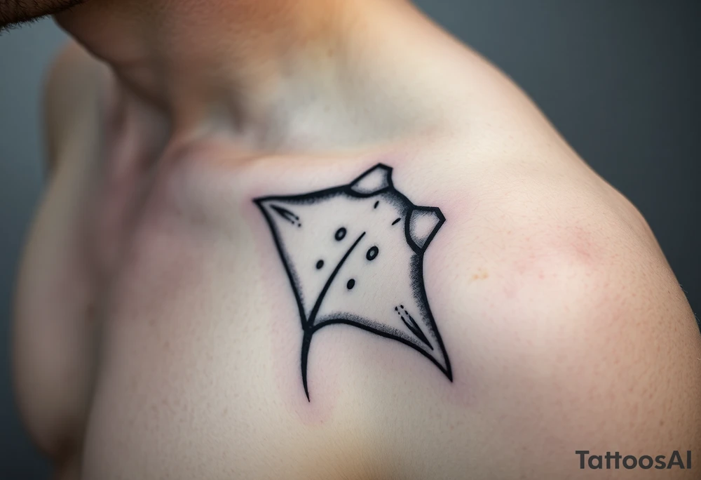 Diving, traveling around the world. Manta ray, tattoo idea