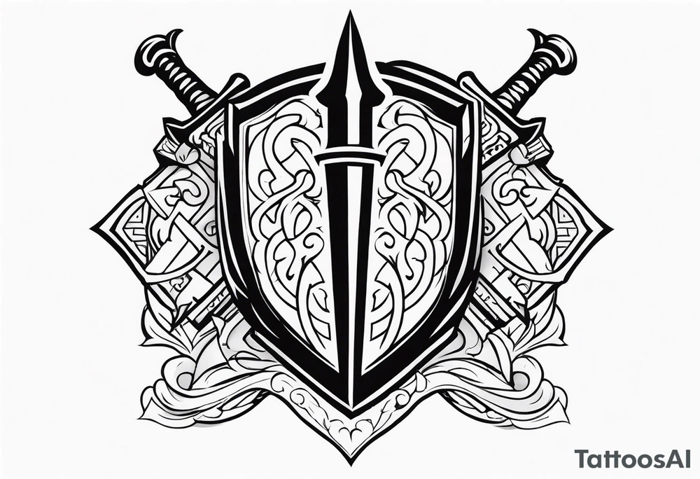 Valhalla sword shield steps tattoo idea