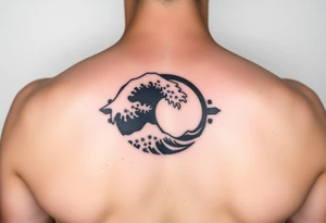 tribal round wave tattoo idea
