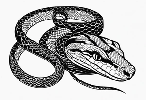 Elegant and wise snake (python), with no agressive tattoo idea