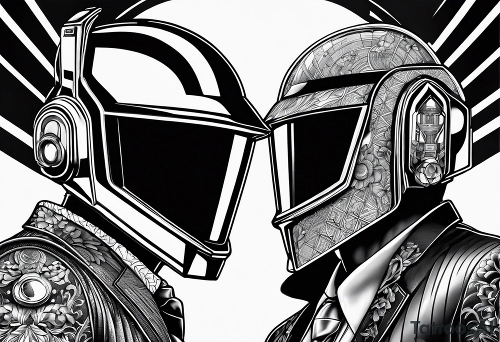 daft punk band from top to bottom tattoo idea