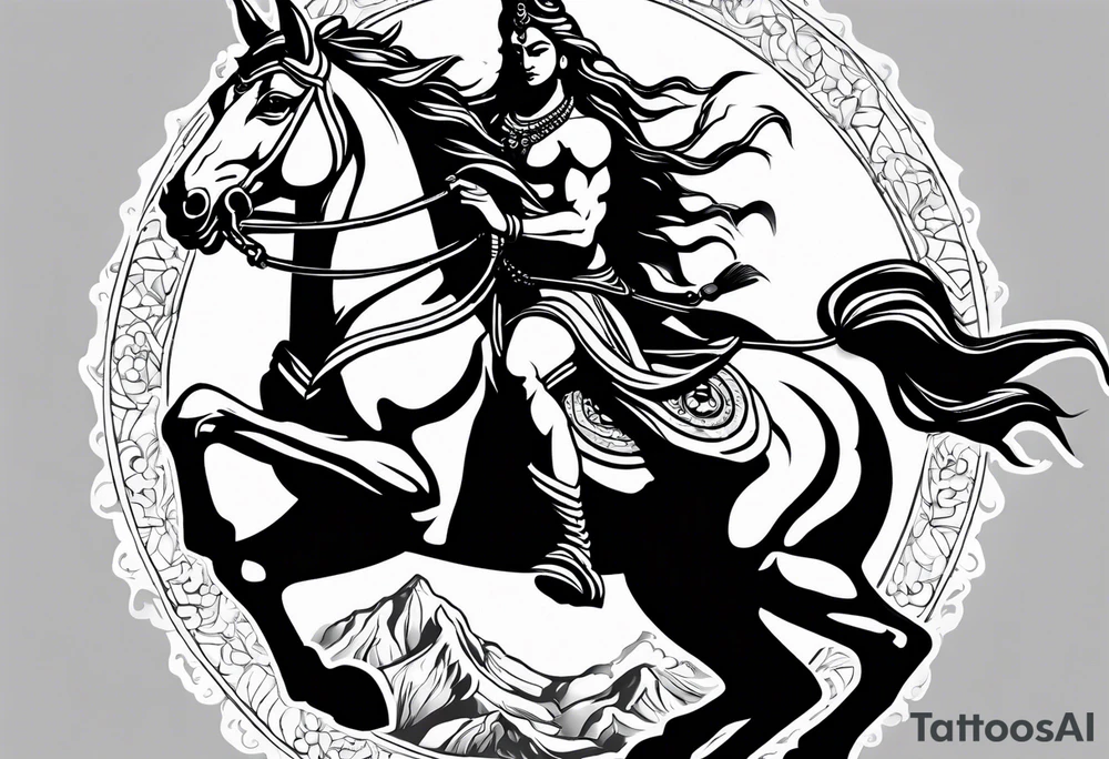 Lord shiva riding a horse tattoo idea