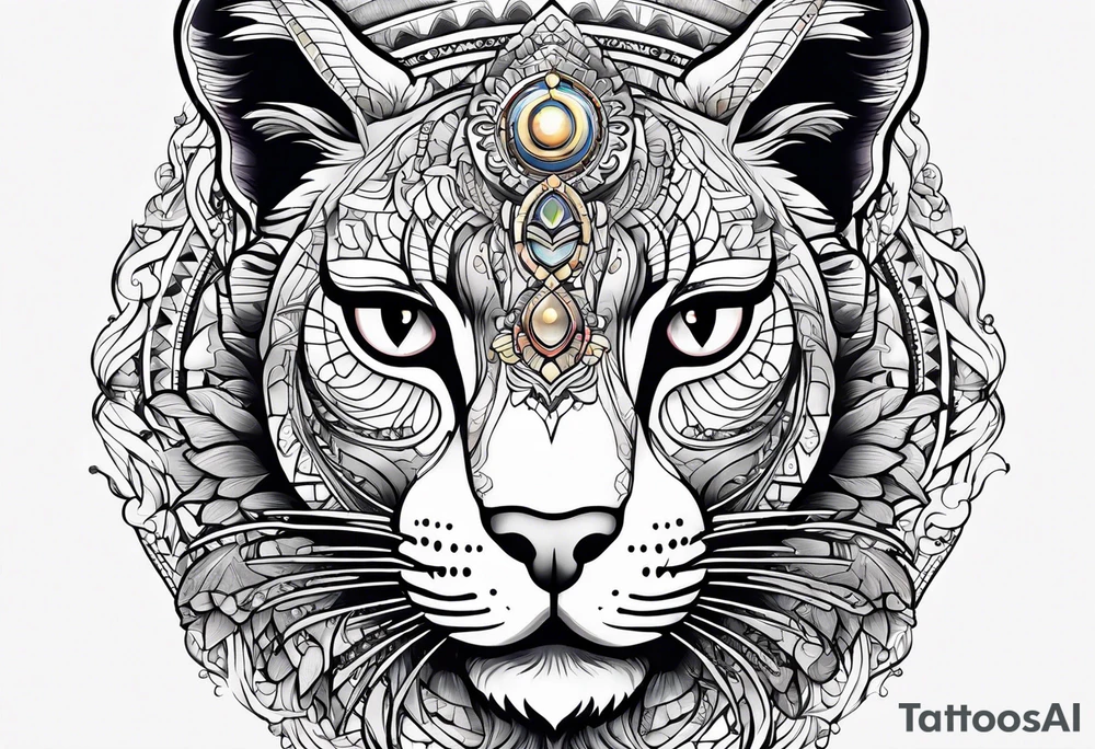 Third eye puma tattoo idea