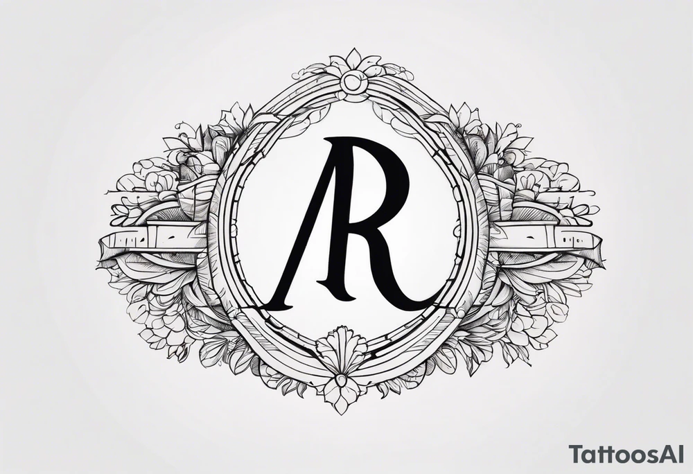 A headband with the letters A R in the middle tattoo idea