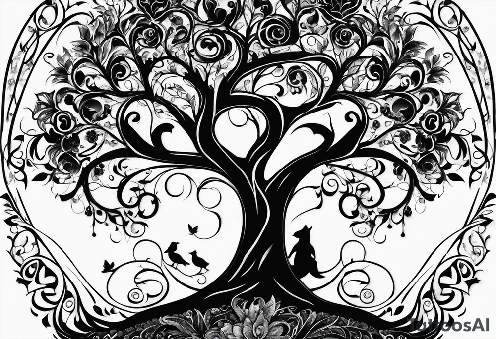 tree of life with kids birthdays involved 10/13/10, 5/29/13, 8/5/15 tattoo idea