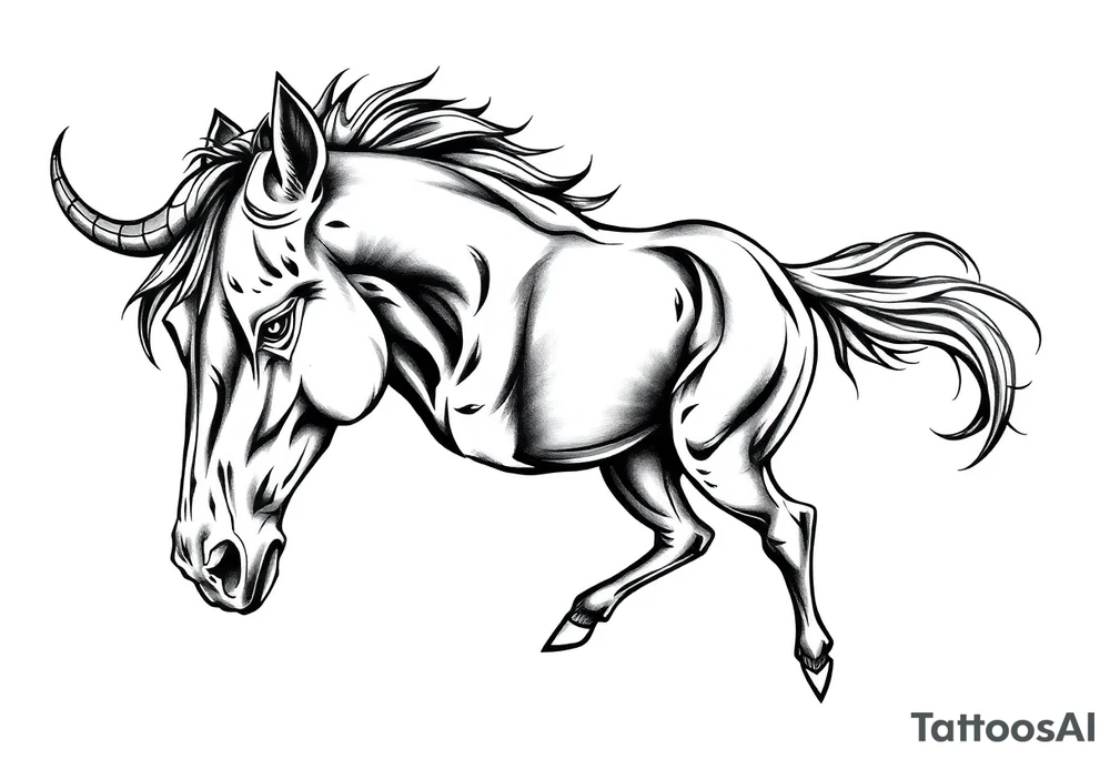 French Filipino Canadian Taurus horse tattoo idea