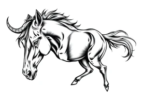 French Filipino Canadian Taurus horse tattoo idea