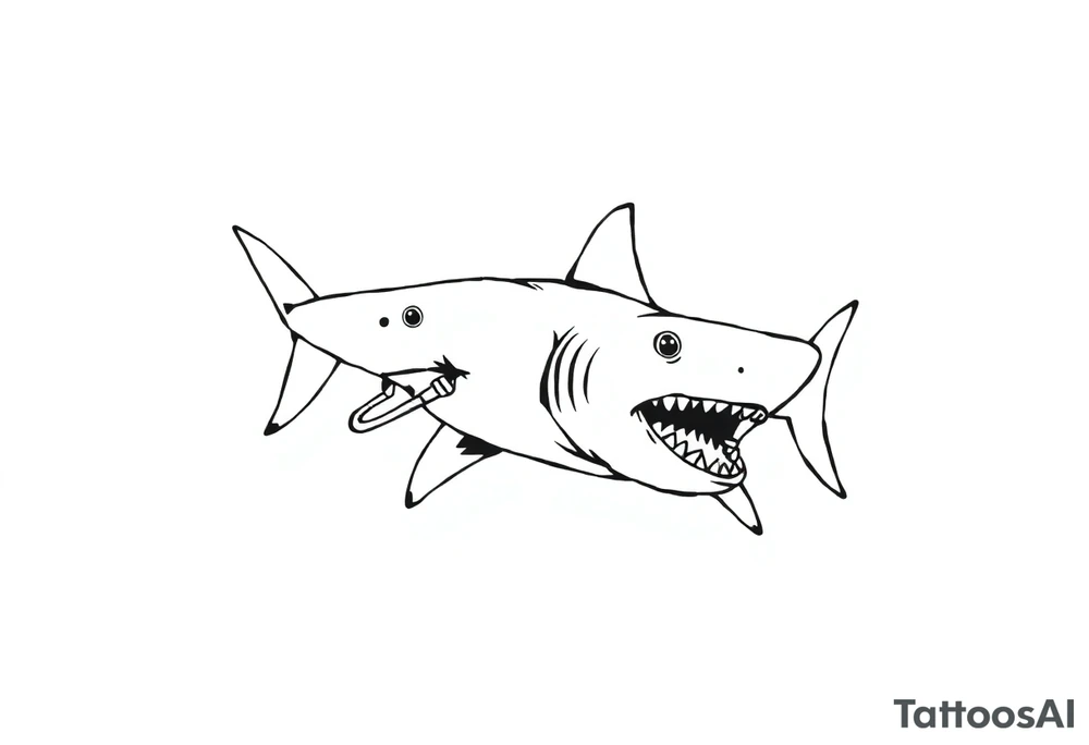 shark scuba diving tattoo idea