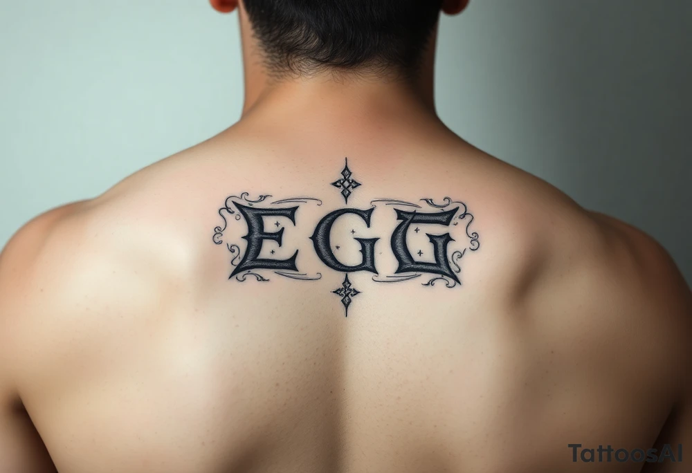 Initials ECG or Property of ECG make it look Hebrew tattoo idea