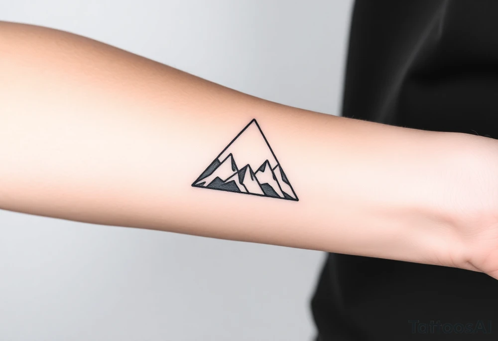 Geometric small triangle about different paths in life merge together and become stronger together tattoo idea