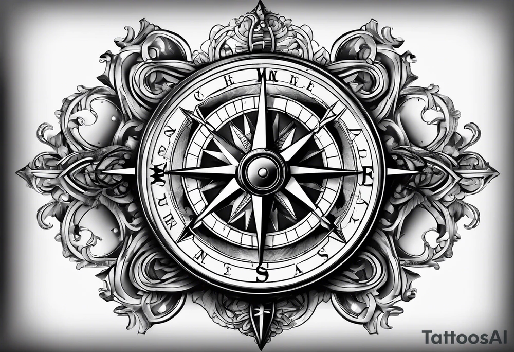 Broken Compass tattoo idea