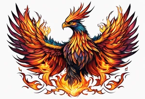 Phoenix rising from the ashes tattoo idea