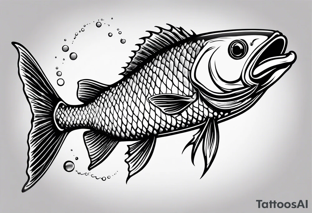 Fishing with an infinity sign tattoo idea