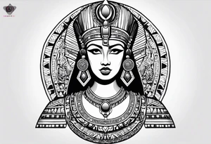 Cleopatra chest tattoo tribal tattoo idea