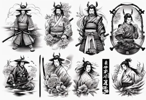 Samurai sleeve tattoo idea