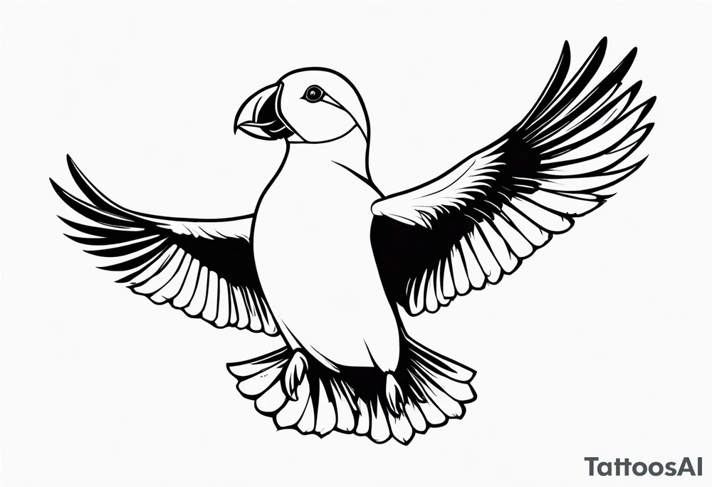 a flying puffin
- (mostly black coloured) forarm Tattoo tattoo idea a flying puffin
- (mostly black coloured) forarm Tattoo tattoo idea