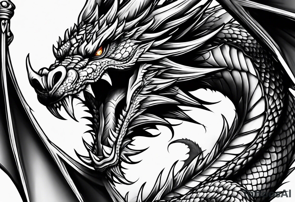 Flying dragon tattoo idea