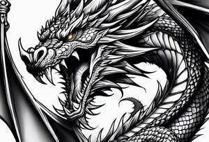 Flying dragon tattoo idea