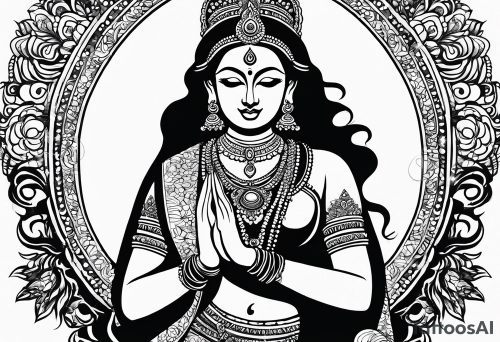 The hand of hindu goddess laxmi tattoo idea