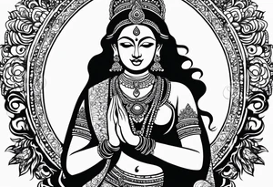 The hand of hindu goddess laxmi tattoo idea