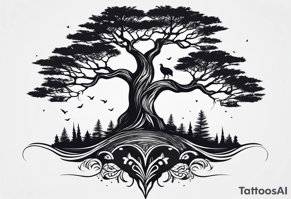 Minimalist tree tattoo idea