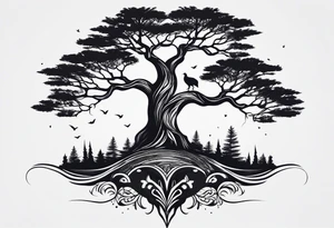 Minimalist tree tattoo idea