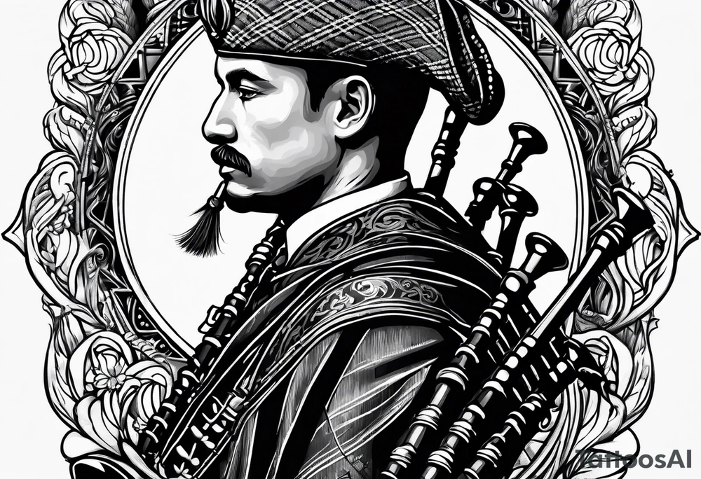 Bagpiper tattoo idea