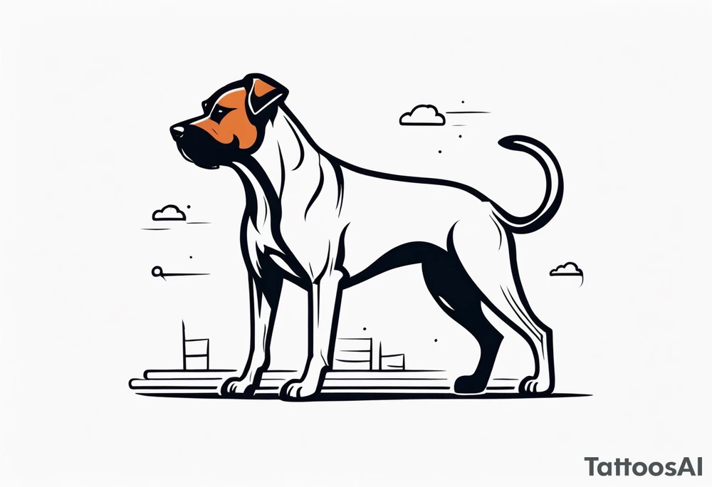 Dog boxing coach tattoo idea
