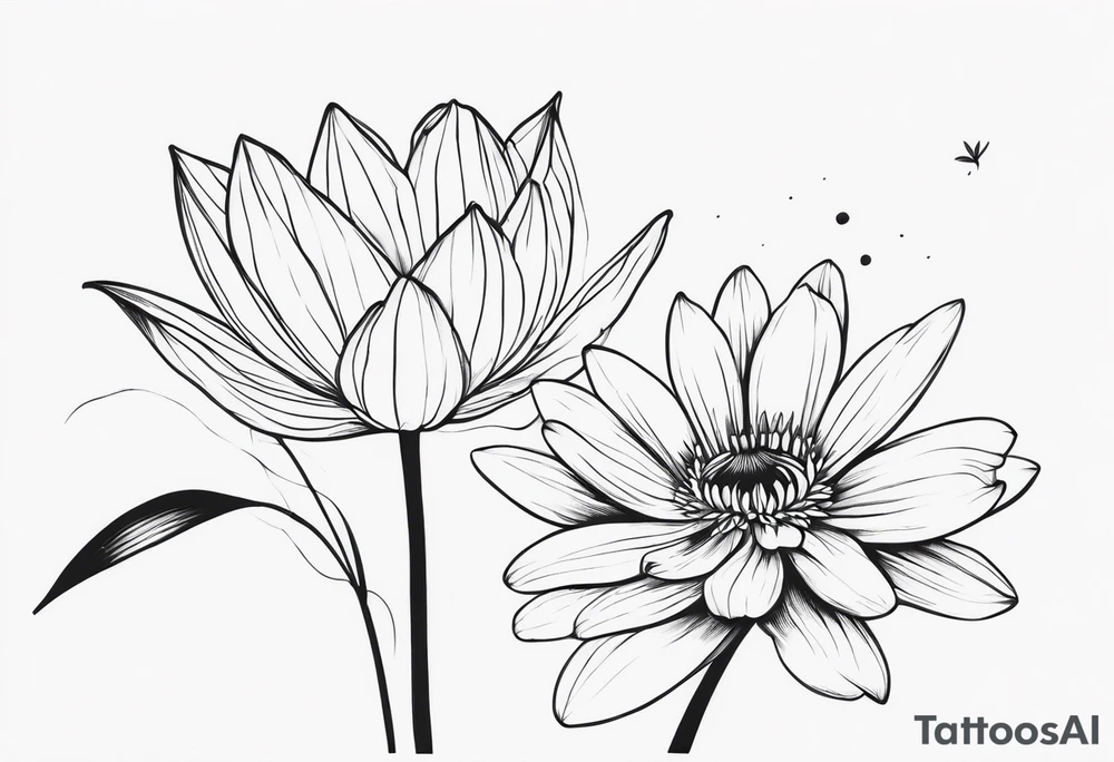 Water Lillie and Daisy tattoo idea