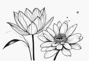 Water Lillie and Daisy tattoo idea