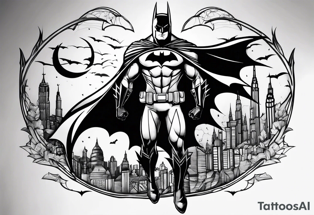 A Batman themed tattoo tattoo idea