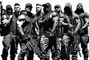 Rucking, brotherhood, shadows, fitness tattoo idea